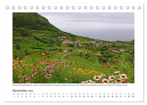 Produktbild: Azoren-Insel Flores - Farbtupfer auf einem erloschenen Vulkan Portugals (Tischkalender 2026 DIN A5 quer), CALVENDO Monatskalender