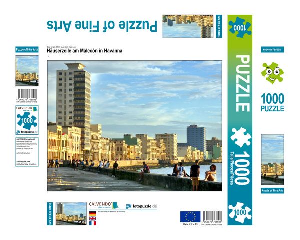 Produktbild: CALVENDO Puzzle H&auml;userzeile am Malec&oacute;n in Havanna | 1000 Teile Lege-Gr&ouml;&szlig;e 64x48cm Foto-Puzzle f&uuml;r gl&uuml;ckliche Stunden