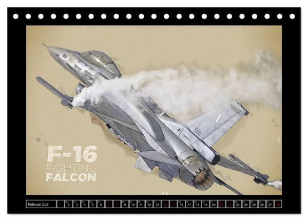 Produktbild: Aero Action Art - Luftfahrt Kunst (Tischkalender 2026 DIN A5 quer), CALVENDO Monatskalender