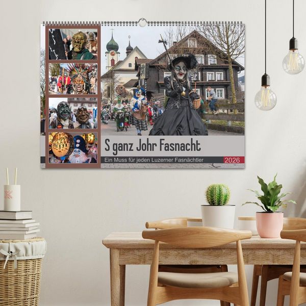 Produktbild: S ganz Johr Fasnacht (Wandkalender 2026 DIN A2 quer), CALVENDO Monatskalender