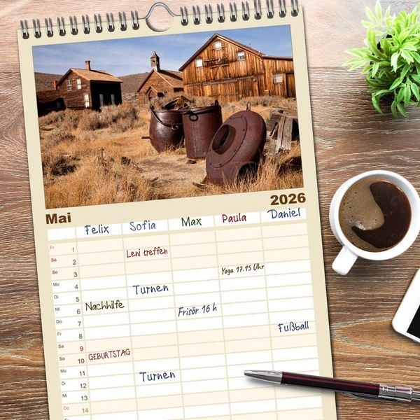 Produktbild: Familienplaner 2026 - Kalifornien USA mit 5 Spalten (Wandkalender, 21 x 45 cm) CALVENDO