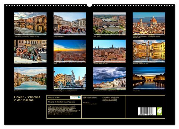 Produktbild: Florenz - Sch&ouml;nheit in der Toskana (hochwertiger Premium Wandkalender 2026 DIN A2 quer), Kunstdruck in Hochglanz