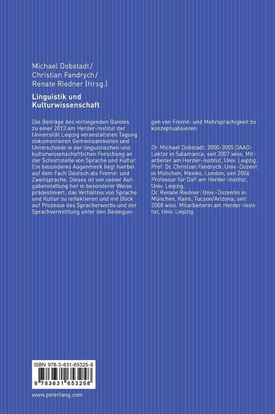 Produktbild: Linguistik und Kulturwissenschaft