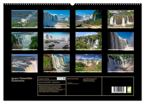 Produktbild: Iguazu Wasserf&auml;lle - S&uuml;damerika (hochwertiger Premium Wandkalender 2026 DIN A2 quer), Kunstdruck in Hochglanz