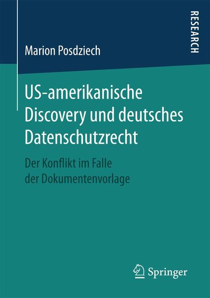 Produktbild: US-amerikanische Discovery und deutsches Datenschutzrecht