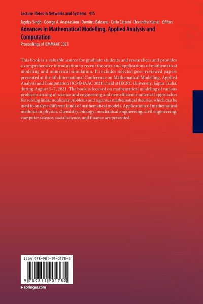 Produktbild: Advances in Mathematical Modelling, Applied Analysis and Computation