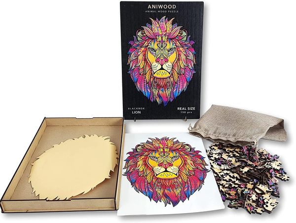 Aniwood J2317M - Animal Wood Puzzle, Blackbox Lion M, Löwe, Holz-Puzzle,  150 Teile' kaufen - Spielwaren