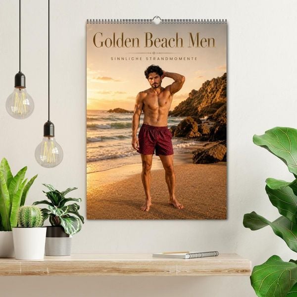 Produktbild: Golden Beach Men - Sinnliche Strandmomente (Wandkalender 2027 DIN A2 hoch), CALVENDO Monatskalender