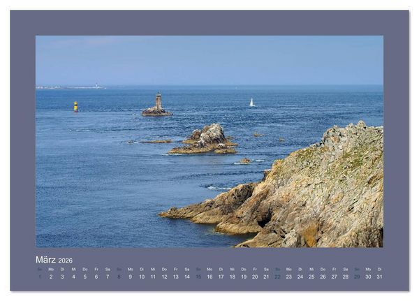 Produktbild: Leuchtt&uuml;rme - Wegweiser an der bretonischen K&uuml;ste (Tischkalender 2026 DIN A5 quer), CALVENDO Monatskalender