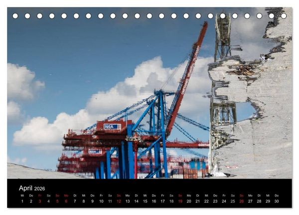 Produktbild: Der Hafen Hamburg bei Tag und Nacht (Tischkalender 2026 DIN A5 quer), CALVENDO Monatskalender