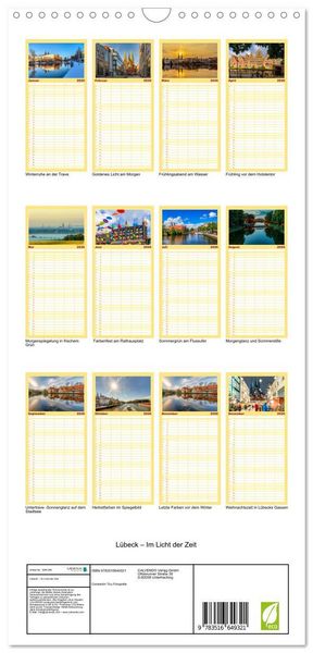 Produktbild: Familienplaner 2026 - L&uuml;beck &ndash; Im Licht der Zeit mit 5 Spalten (Wandkalender, 21 x 45 cm) CALVENDO
