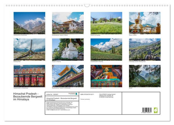Produktbild: Himachal Pradesh - Bezaubernde Bergwelt im Himalaya (Wandkalender 2026 DIN A2 quer), CALVENDO Monatskalender