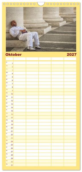 Produktbild: Familienplaner 2027 - San Pietro - Petersplatz und Petersdom mit 5 Spalten (Wandkalender, 21 x 45 cm) CALVENDO