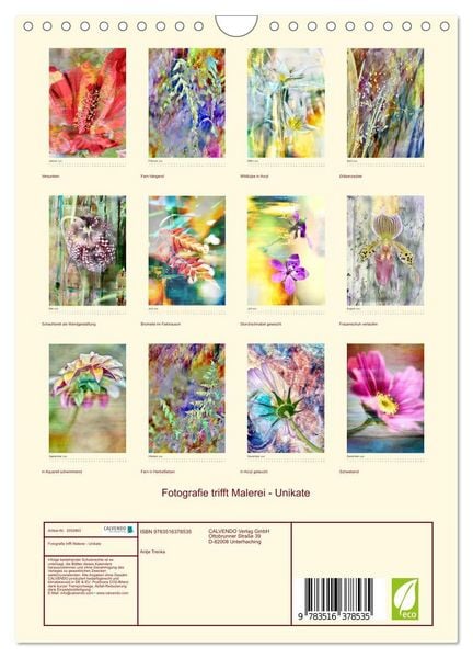 Produktbild: Fotografie trifft Malerei - Unikate (Wandkalender 2026 DIN A4 hoch), CALVENDO Monatskalender