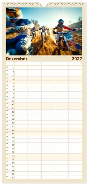 Produktbild: Familienplaner 2027 - MX - Motocross - Impressionen mit 5 Spalten (Wandkalender, 21 x 45 cm) CALVENDO