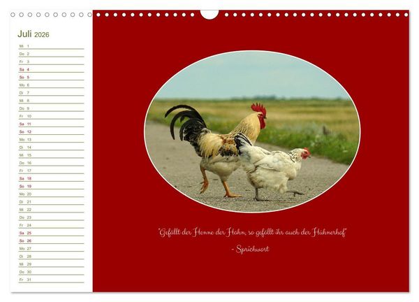 Produktbild: Freilaufende H&uuml;hner (Wandkalender 2026 DIN A3 quer), CALVENDO Monatskalender