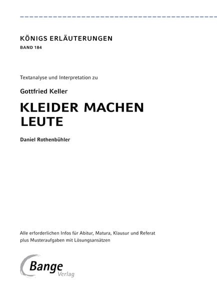 Produktbild: Kleider machen Leute von Gottfried Keller
