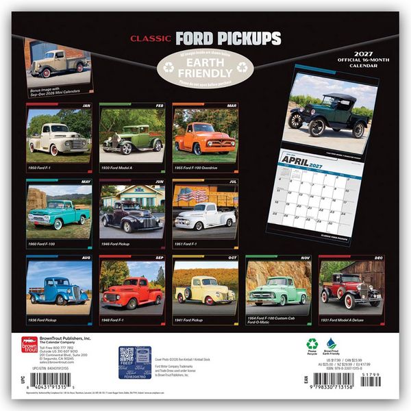 Produktbild: Classic Ford Pickups 2027 &ndash; 16-Monatskalender
