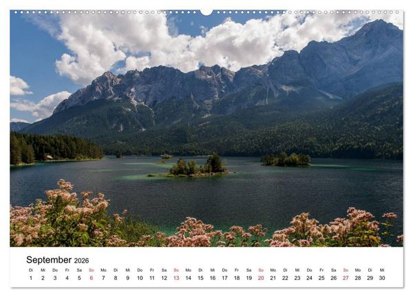 Produktbild: Berge und Seen rund um die Zugspitze (Wandkalender 2026 DIN A2 quer), CALVENDO Monatskalender