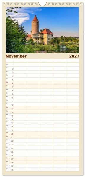 Produktbild: Familienplaner 2027 - Dinkelsb&uuml;hl - Zw&ouml;lf Momente in der Altstadt mit 5 Spalten (Wandkalender, 21 x 45 cm) CALVENDO