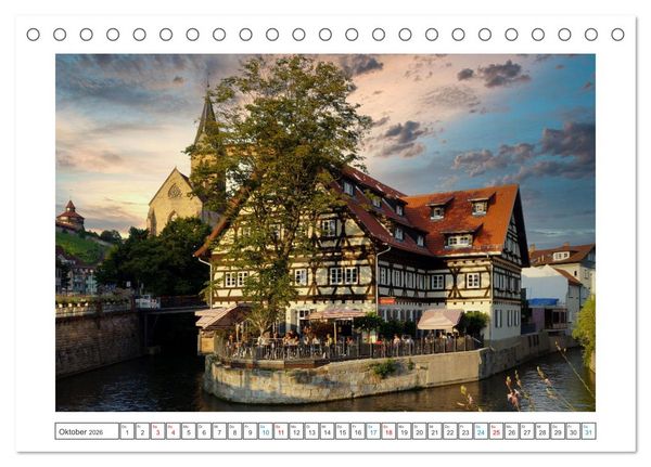 Produktbild: Stimmungsvolles Esslingen (Tischkalender 2026 DIN A5 quer), CALVENDO Monatskalender