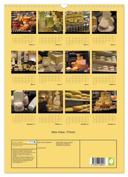 Produktbild: Alles K&auml;se / Planer (Wandkalender 2026 DIN A3 hoch), CALVENDO Monatskalender