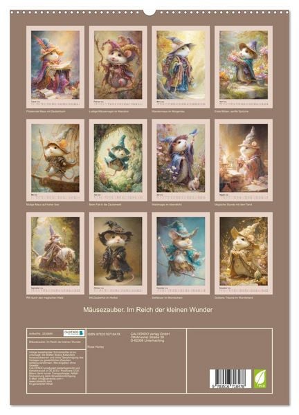 Produktbild: M&auml;usezauber. Im Reich der kleinen Wunder (hochwertiger Premium Wandkalender 2026 DIN A2 hoch), Kunstdruck in Hochglanz