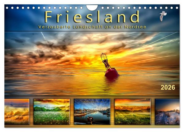 Produktbild: Friesland, verzauberte Landschaft an der Nordsee (Wandkalender 2026 DIN A4 quer), CALVENDO Monatskalender