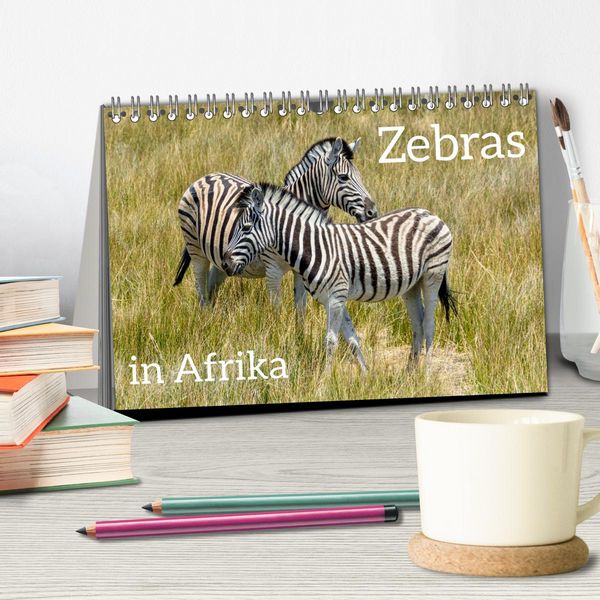 Produktbild: Zebras in Afrika (Tischkalender 2026 DIN A5 quer), CALVENDO Monatskalender