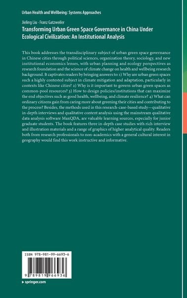 Produktbild: Transforming Urban Green Space Governance in China Under Ecological Civilization: An Institutional Analysis