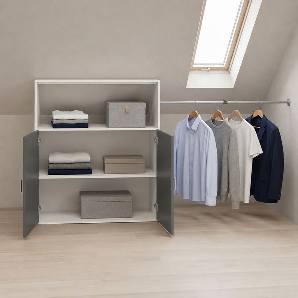 Produktbild: Dachschr&auml;gen Kleiderschrank mit Stange Dacho M