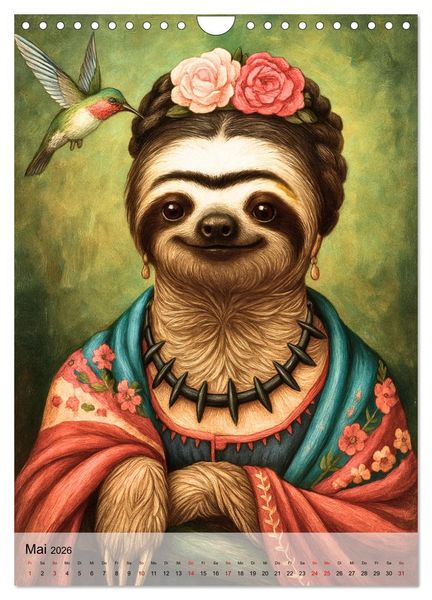 Produktbild: Sloth Art Originals ... eine faultierlangsame Reise durch die Kunstgeschichte (Wandkalender 2026 DIN A4 hoch), CALVENDO Monatskalender