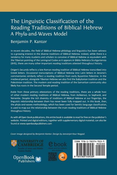 Produktbild: The Linguistic Classification of the Reading Traditions of Biblical Hebrew