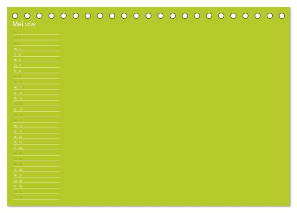 Produktbild: Bastel-Geburtstagskalender gr&uuml;n / Geburtstagskalender (Tischkalender 2026 DIN A5 quer), CALVENDO Monatskalender