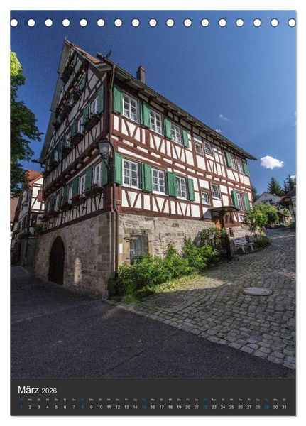 Produktbild: Str&uuml;mpfelbach - Fachwerkh&auml;user (Tischkalender 2026 DIN A5 hoch), CALVENDO Monatskalender