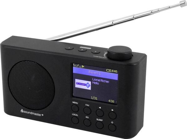 Produktbild: soundmaster IR6500SW Internet Tischradio Internet, DAB+, UKW Bluetooth&reg;, USB, WLAN, Internetradio wiederaufladbar Schwarz