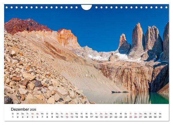 Produktbild: Patagonien, Torres del Paine Nationalpark: Am Rand der Welt (Wandkalender 2026 DIN A4 quer), CALVENDO Monatskalender