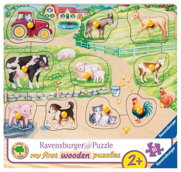 Knopfpuzzle Ravensburger Morgens auf dem Bauernhof 10 Teile