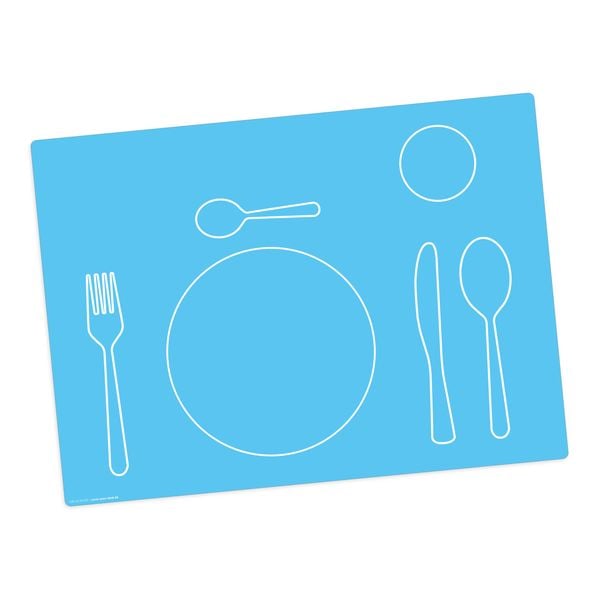 Produktbild: Tischsetmacher Tischset f&uuml;r Kinder Montessori Lerntischset in blau, aus hochwertigem Vinyl , 44 x 32 cm