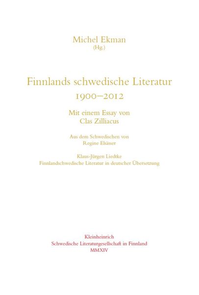 Produktbild: Finnlands schwedische Literatur 1900-2012