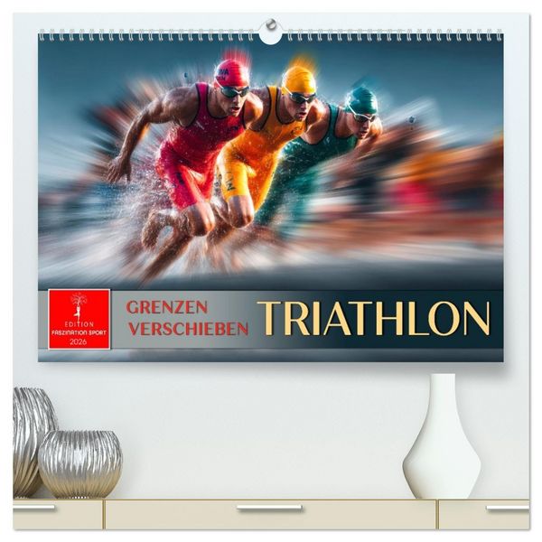 Produktbild: Triathlon - Grenzen verschieben (hochwertiger Premium Wandkalender 2026 DIN A2 quer), Kunstdruck in Hochglanz