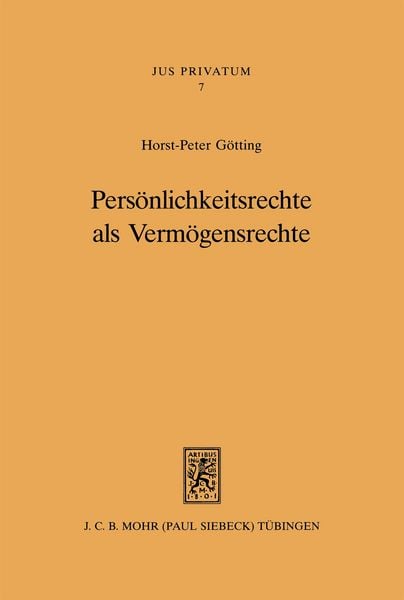 Produktbild: Pers&ouml;nlichkeitsrechte als Verm&ouml;gensrechte