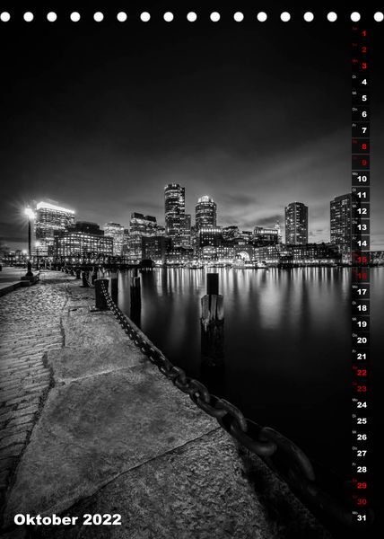 Produktbild: BOSTON Monochrome Impressionen (Tischkalender 2022 DIN A5 hoch)
