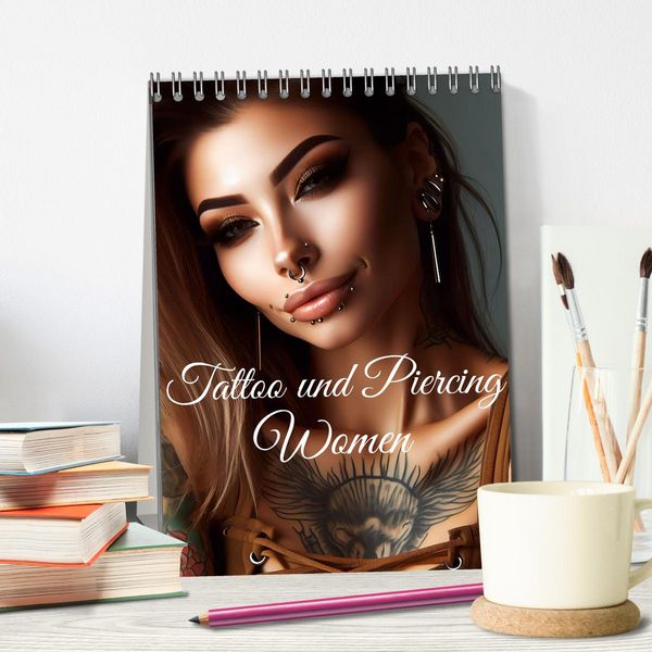 Produktbild: Tattoo und Piercing Women (Tischkalender 2026 DIN A5 hoch), CALVENDO Monatskalender