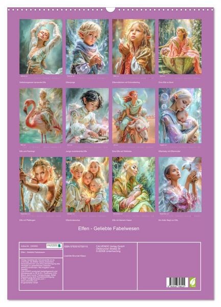 Produktbild: Elfen - Geliebte Fabelwesen (Wandkalender 2027 DIN A2 hoch), CALVENDO Monatskalender