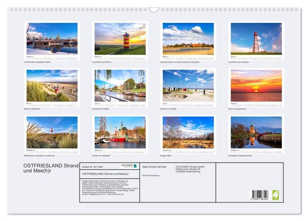 Produktbild: OSTFRIESLAND Strand und Mee(h)r (Wandkalender 2026 DIN A2 quer), CALVENDO Monatskalender