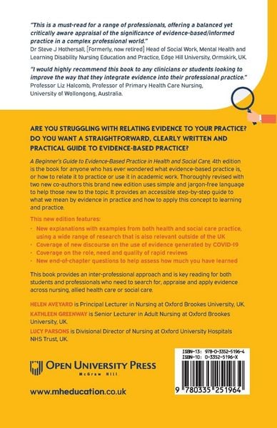 Produktbild: A Beginner's Guide to Evidence-Based Practice in Health and Social Care 4e