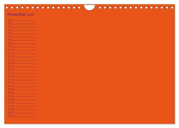 Produktbild: Bastel-Geburtstagskalender orange / Geburtstagskalender (Wandkalender 2026 DIN A4 quer), CALVENDO Monatskalender