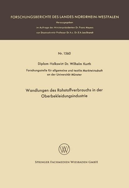 Produktbild: Wandlungen des Rohstoffverbrauchs in der Oberbekleidungsindustrie