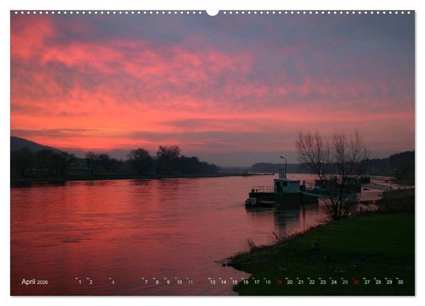 Produktbild: Die Elbe in Dresden-Laubegast (Wandkalender 2026 DIN A2 quer), CALVENDO Monatskalender